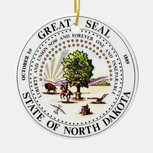 North Dakota* Christmas Ornament (Front)