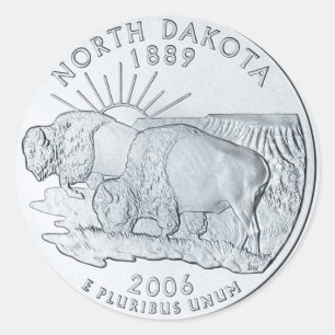 North Dakota Classic Round Sticker