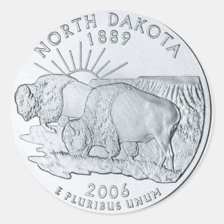 North Dakota Classic Round Sticker