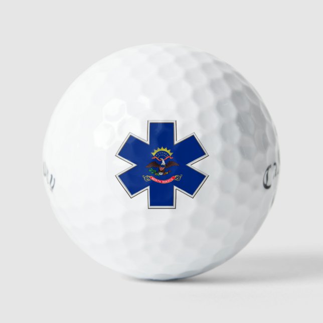 North Dakota EMS Star of Life Golf Balls (Front)