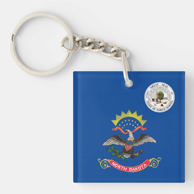 North Dakota flag Key Ring (Front)