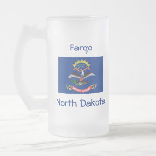 North Dakota Flag Map City Mug