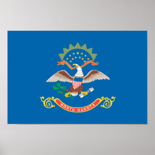 NORTH DAKOTA Flag Pattern Poster