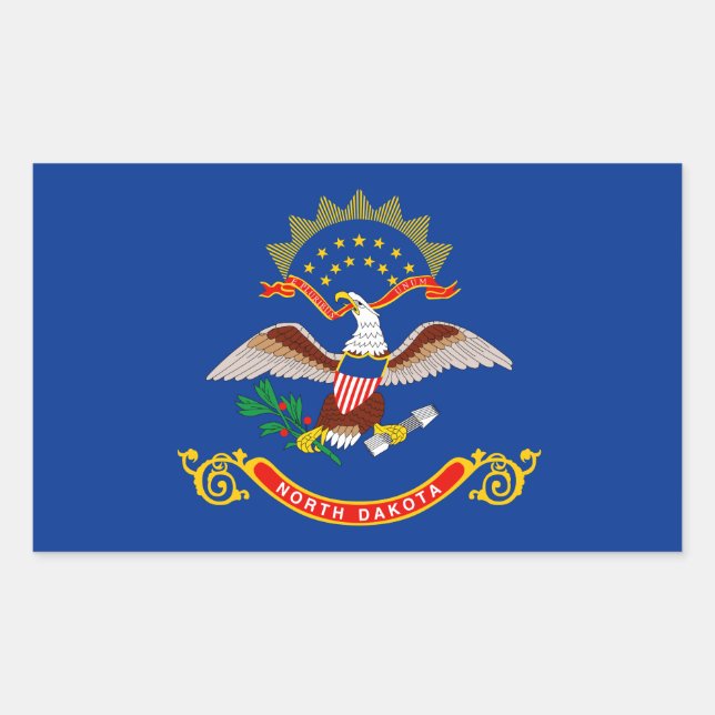 North Dakota Flag Rectangular Sticker (Front)
