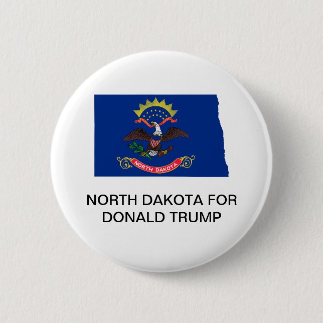 NORTH DAKOTA FOR DONALD TRUMP 2020 BUTTON (Front)