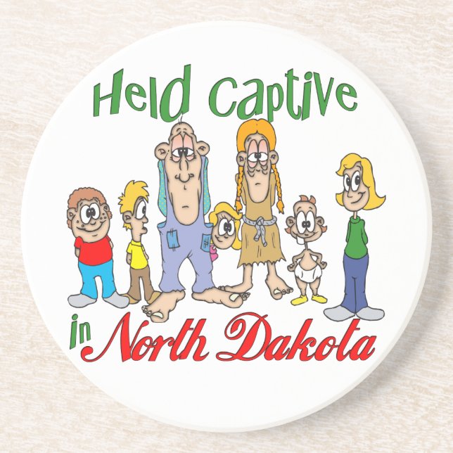 North Dakota Funny Trailer Park Sandstone Coaster (Front)