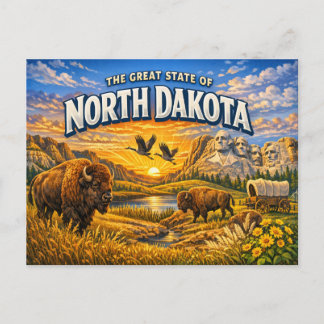 North Dakota Greetings Postcard