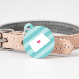 North Dakota Heart Pet Tag