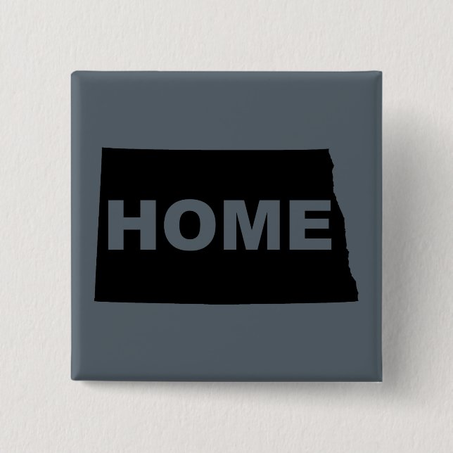 North Dakota Home Away From State Button Badge Pin (Front)