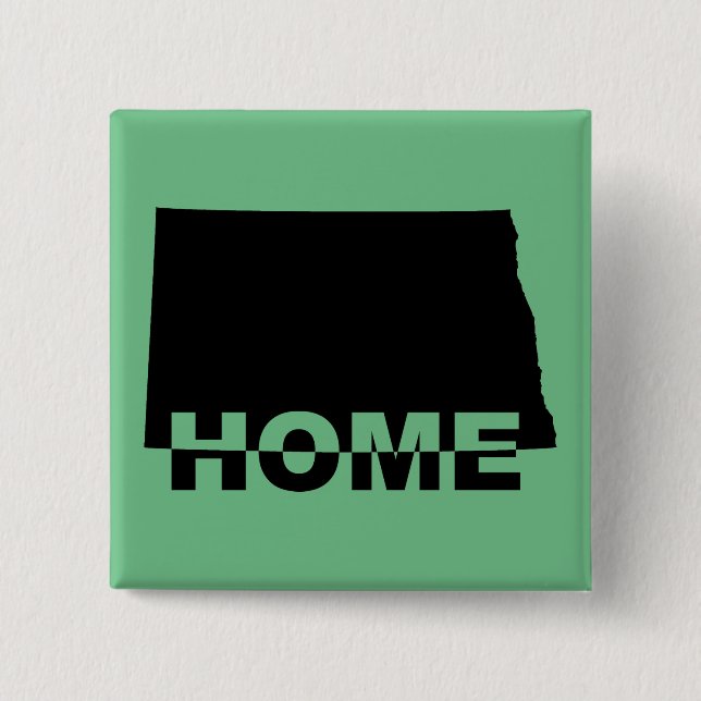 North Dakota Home Away From State Button Badge Pin (Front)