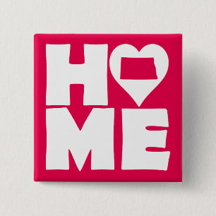North Dakota Home Heart State Button Badge Pin
