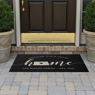 North Dakota Home State Personalised Doormat