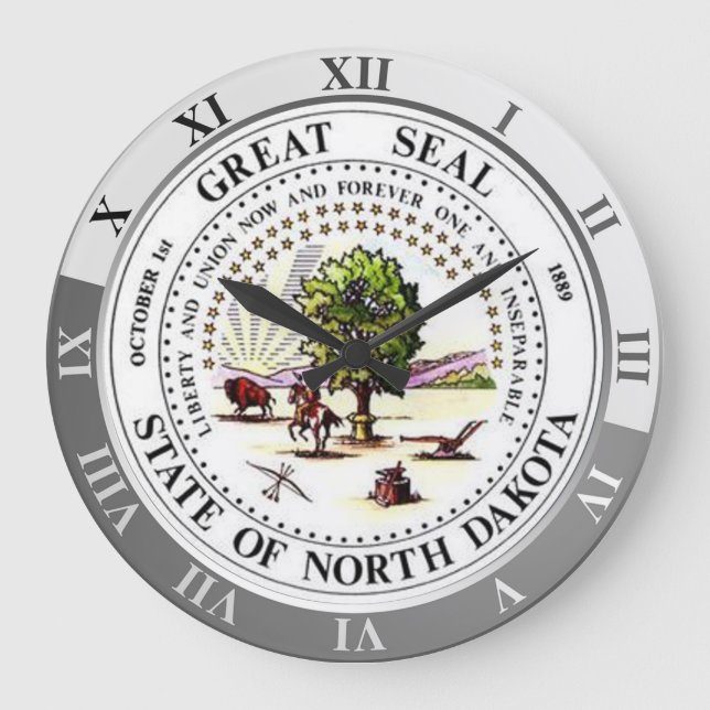 North Dakota Large Clock (Front)