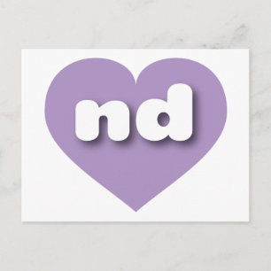 North Dakota lavender heart - I love nd Postcard