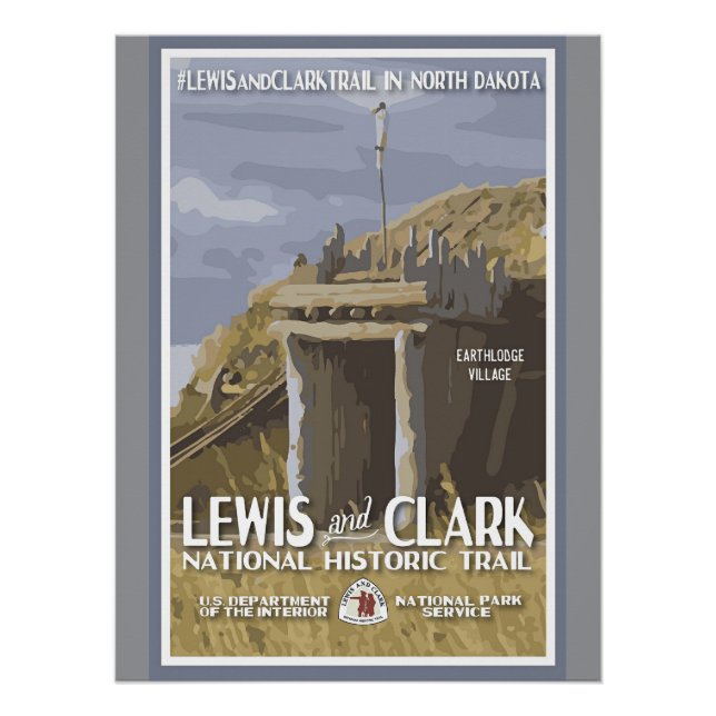 North Dakota, Lewis and Clark Trail, Poster (Front)