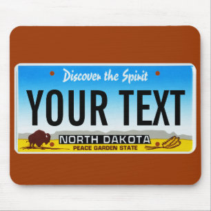 North Dakota license plate mouse pad