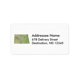 North Dakota Map Address Label