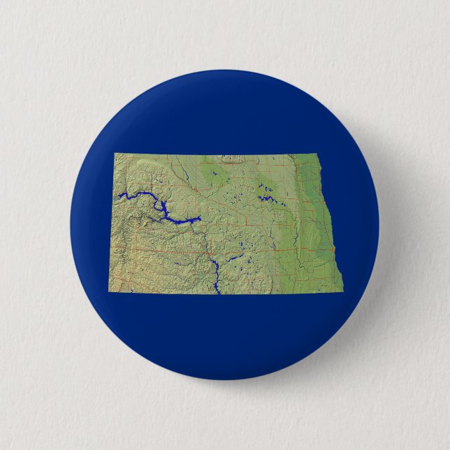 North Dakota Map Button (Front)