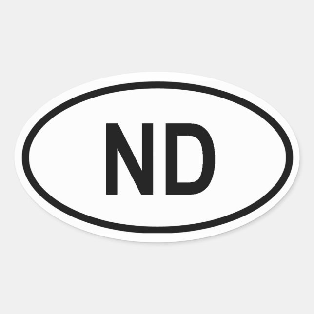 North Dakota "ND" Oval Sticker (Front)