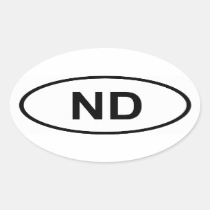 North Dakota "ND" Oval Sticker