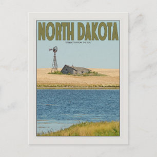 North Dakota - Old Farmstead - Green Postcard
