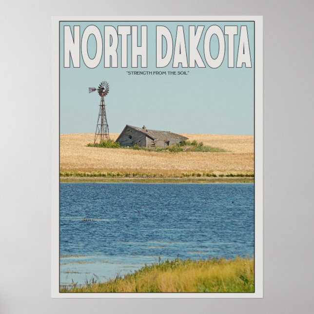 North Dakota - Old Farmstead - White Poster (Front)