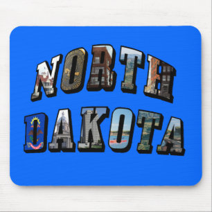 North Dakota Picture Text Mouse Mat