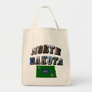 North Dakota Picture Text Tote Bag