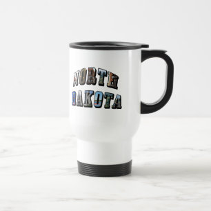 North Dakota Picture Text Travel Mug