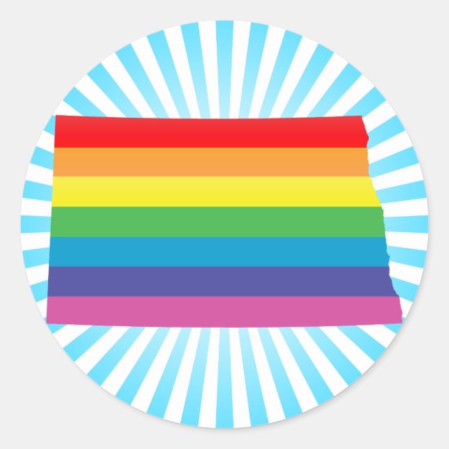 north dakota pride. classic round sticker (Front)