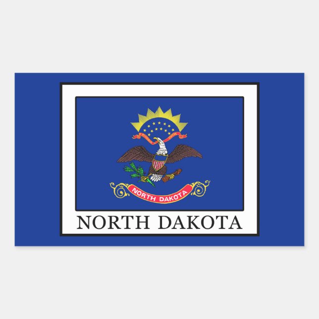 North Dakota Rectangular Sticker (Front)