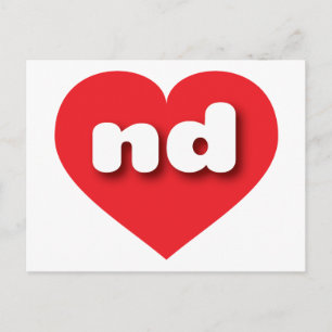 North Dakota red heart - I love nd Postcard