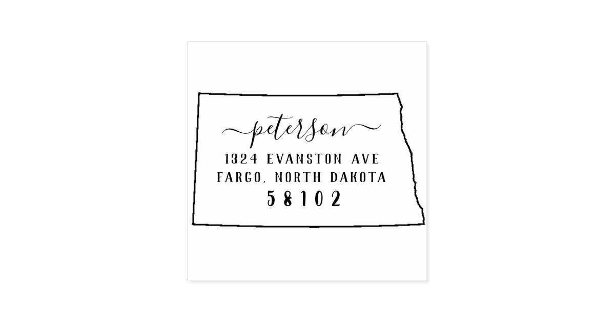 North Dakota Return Address Stamp SelfInking Zazzle
