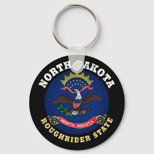 NORTH DAKOTA ROUGHRIDER STATE FLAG KEY RING