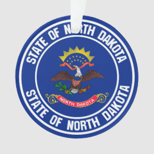 North Dakota Round Emblem Ornament