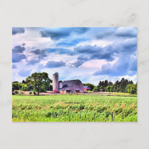 North Dakota, rural farmland photograph Postcard