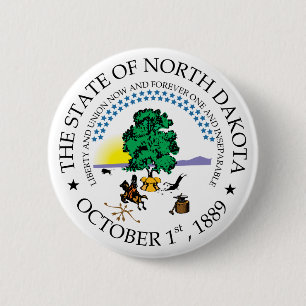 North Dakota sign 6 Cm Round Badge