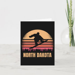 North Dakota Snowboarding Vintage Nd Boarder Retro Card