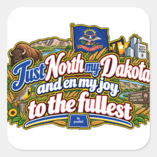 North Dakota square sticker