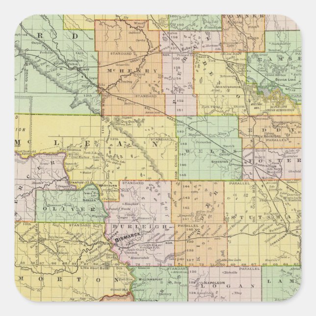 North Dakota Square Sticker (Front)