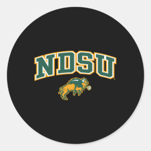 North Dakota State Bison Arch Over Black Classic Round Sticker