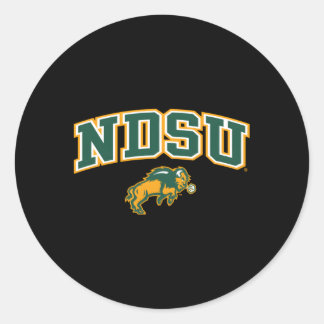 North Dakota State Bison Arch Over Black Classic Round Sticker
