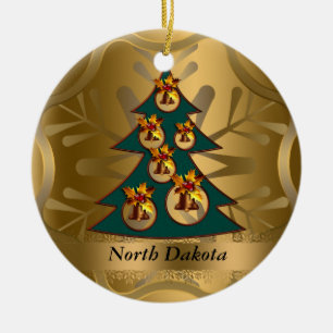 North Dakota State Christmas Ornament