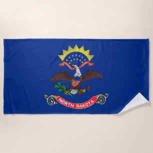 North Dakota State Flag Beach Towel