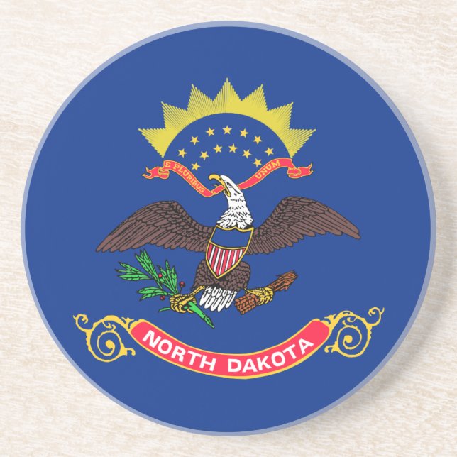North Dakota State Flag Coaster (Front)
