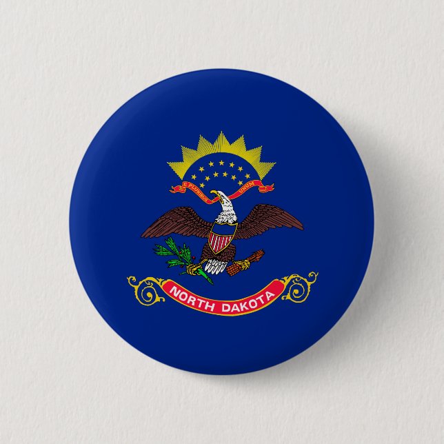 North Dakota State Flag Design 6 Cm Round Badge (Front)