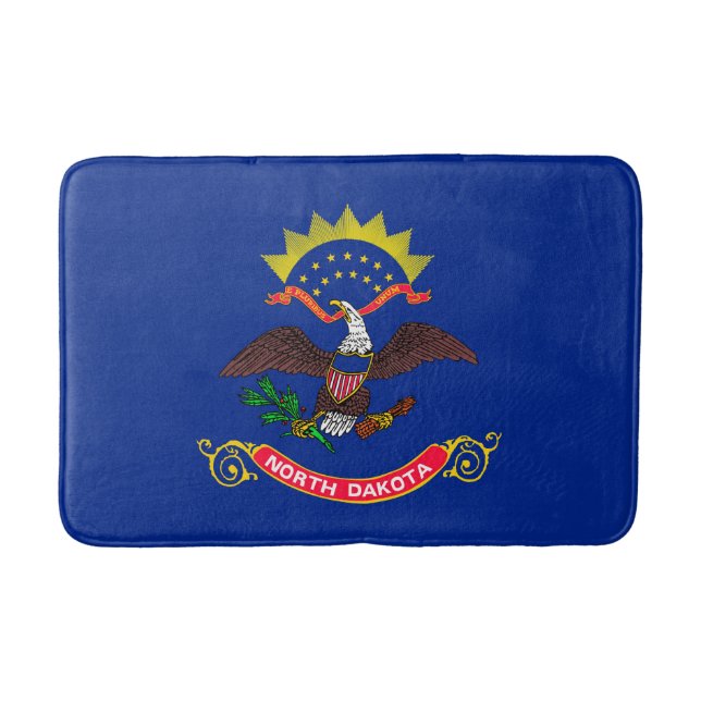 North Dakota State Flag Design Bath Mat (Front)