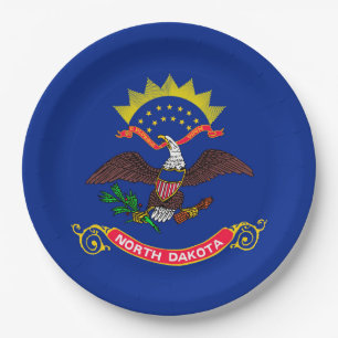 North Dakota State Flag Design Decor Paper Plate