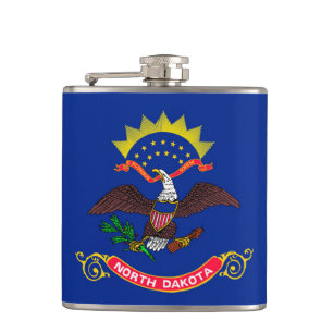 North Dakota State Flag Design Hip Flask
