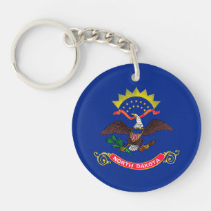 North Dakota State Flag Design Key Ring
